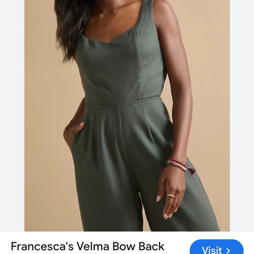 Francesca's Collections Olive Jumpsuit